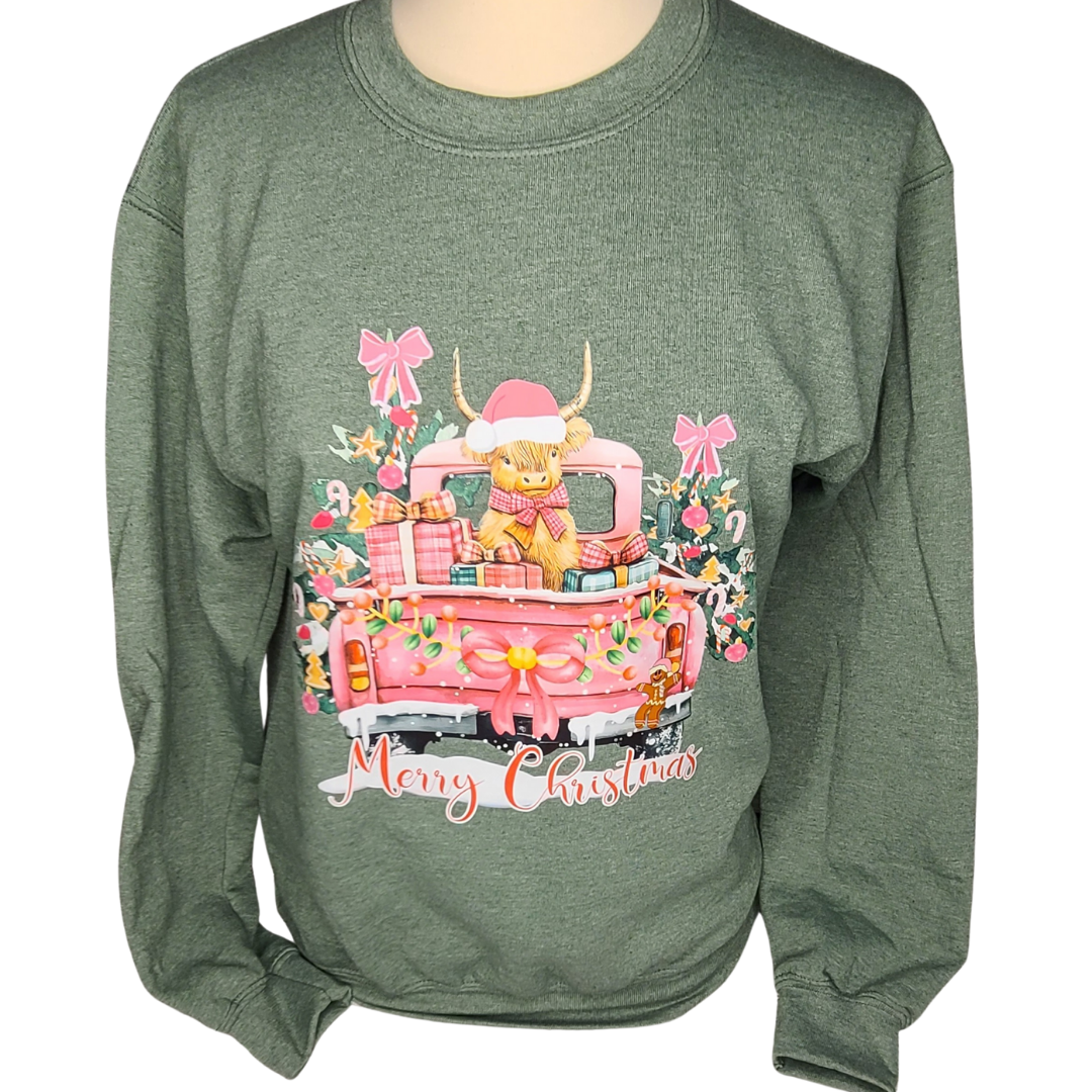 Highland Cow Christmas Sweatshirt